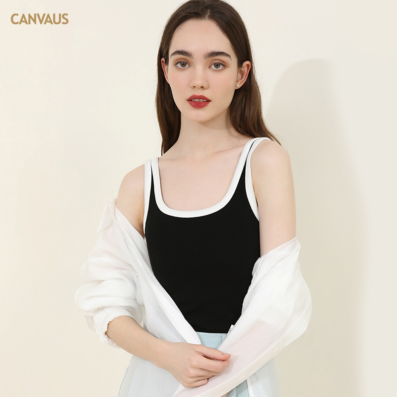 U-Shaped Solid-Color Sweet and Spicy Style Vest