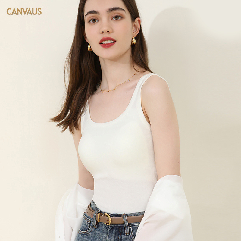 U-Shaped Solid-Color Sweet and Spicy Style Vest