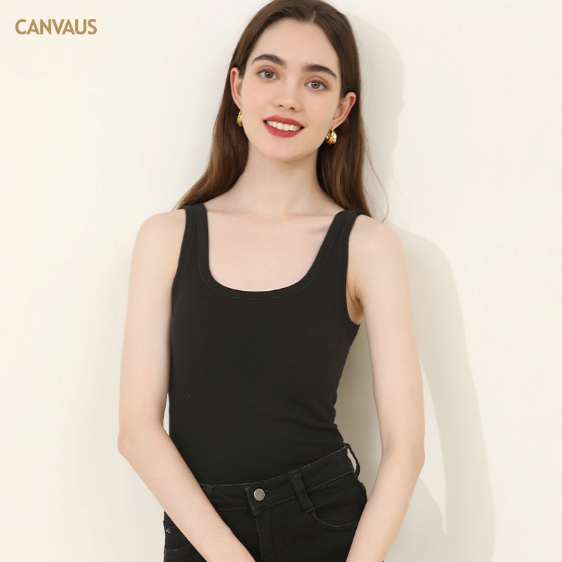 U-Shaped Solid-Color Sweet and Spicy Style Vest