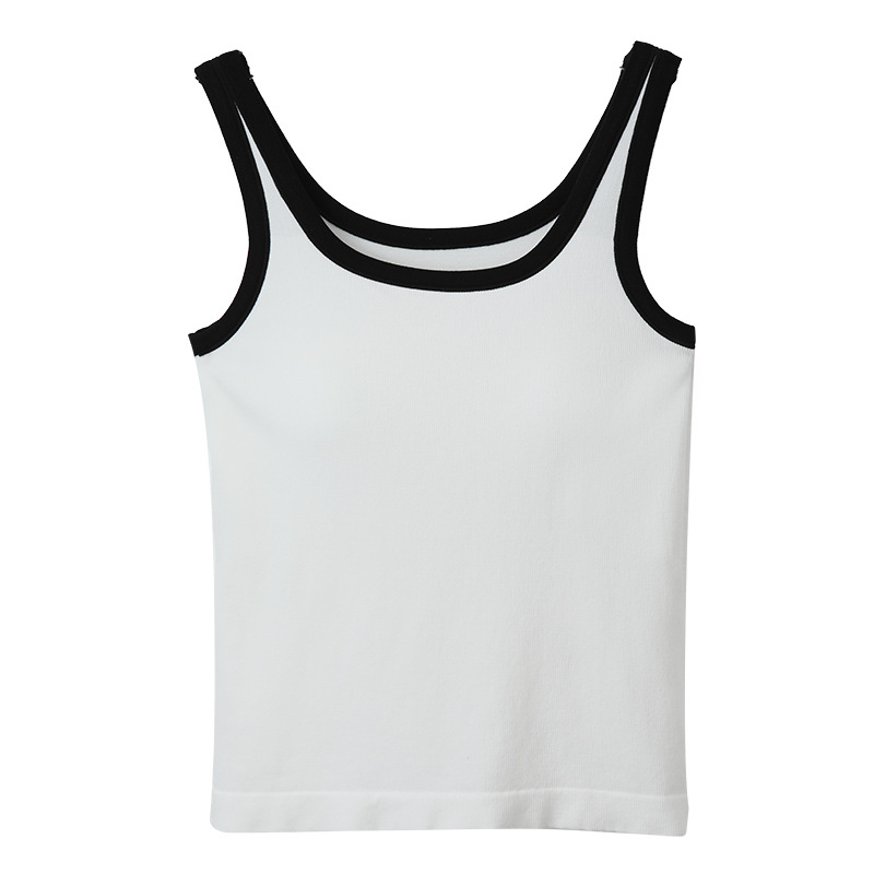 U-Shaped Solid-Color Sweet and Spicy Style Vest