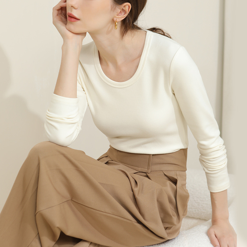 Autumn and Winter Double-Sided Velvet Solid Color Long Sleeves