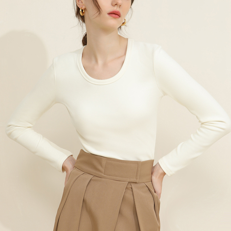 Autumn and Winter Double-Sided Velvet Solid Color Long Sleeves