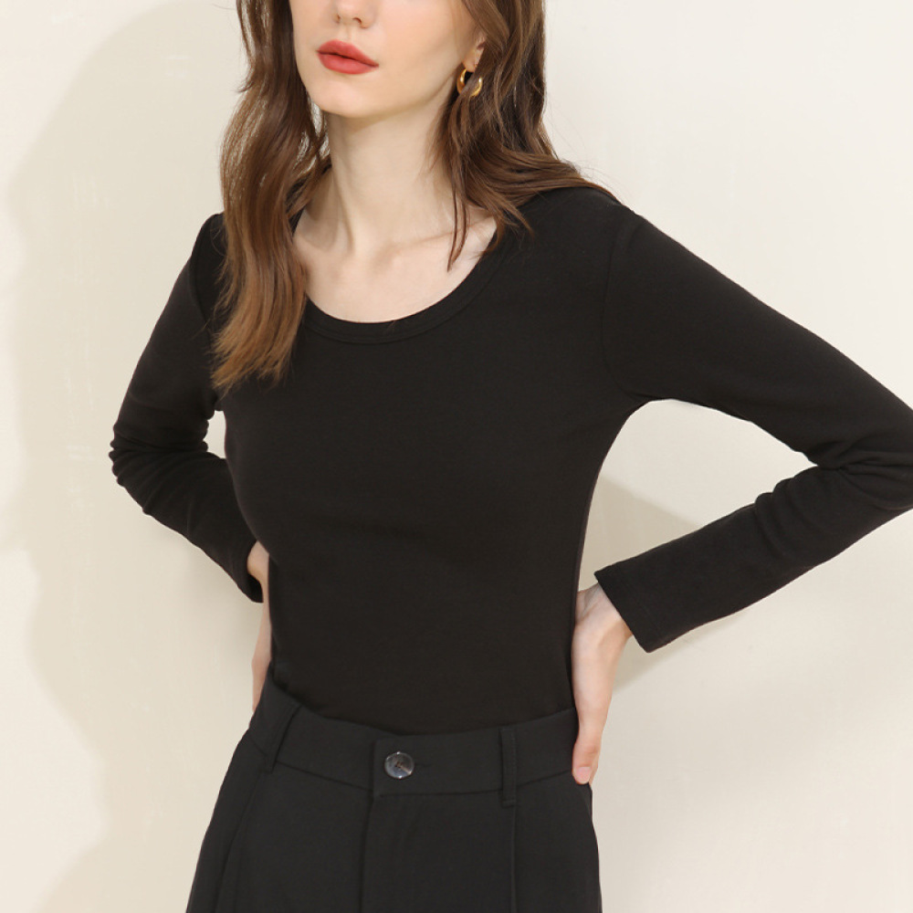 Autumn and Winter Double-Sided Velvet Solid Color Long Sleeves