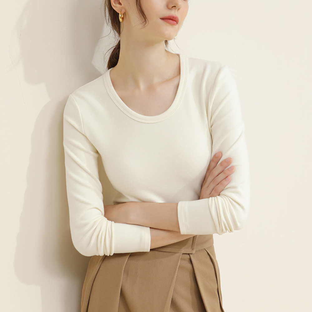 Autumn and Winter Double-Sided Velvet Solid Color Long Sleeves