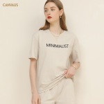 Letter-Print Loose Summer Round-Neck Cotton Short-Sleeved T-Shirt