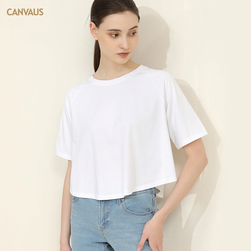Loose Off-The-Shoulder Short-Sleeved Round-Neck T-Shirt