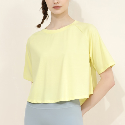 Loose Off-The-Shoulder Short-Sleeved Round-Neck T-Shirt 02