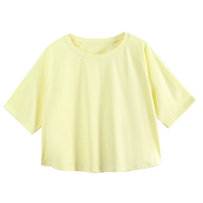 Loose Off-The-Shoulder Short-Sleeved Round-Neck T-Shirt 01
