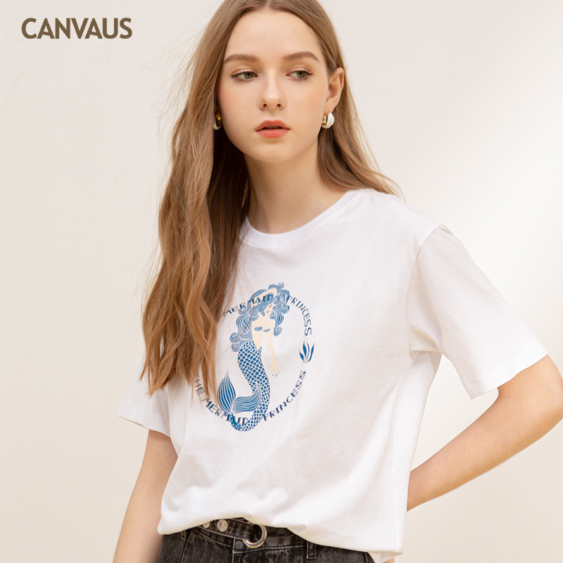 New Cartoon Printed Round-Neck Short-Sleeved T-Shirt