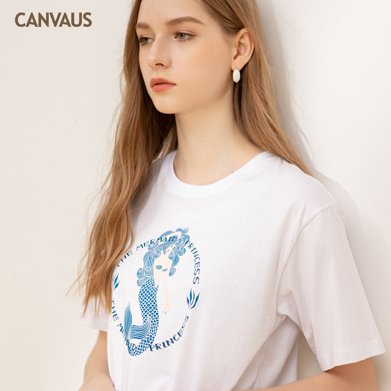 New Cartoon Printed Round-Neck Short-Sleeved T-Shirt