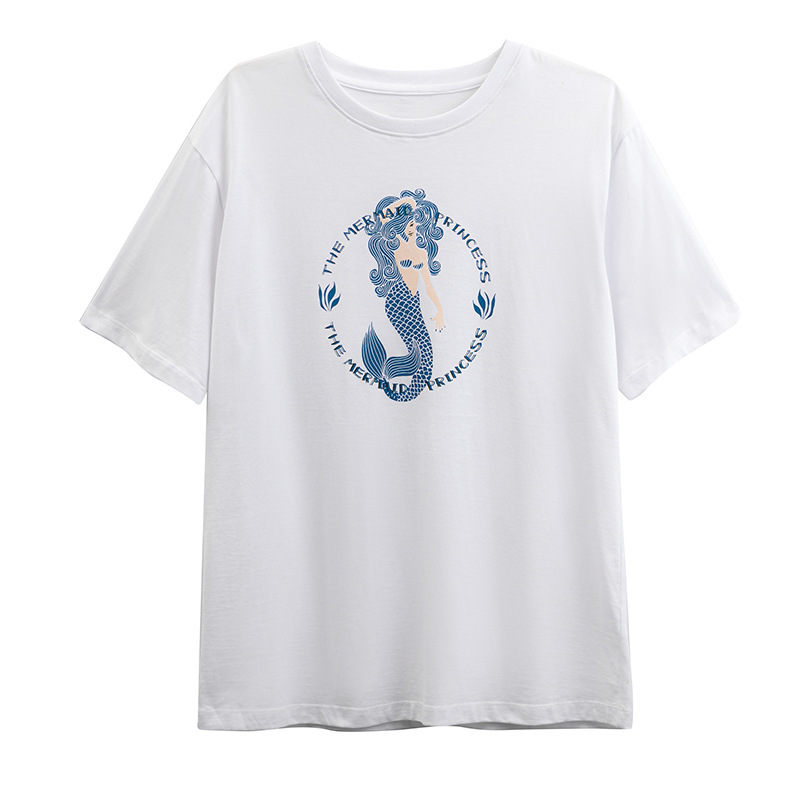 New Cartoon Printed Round-Neck Short-Sleeved T-Shirt