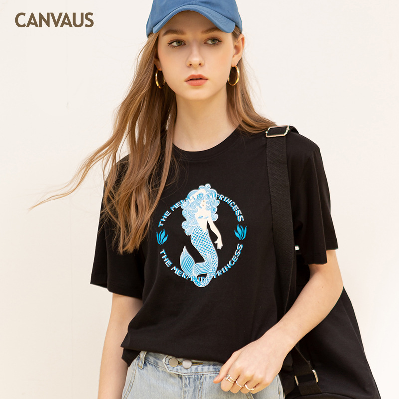 New Cartoon Printed Round-Neck Short-Sleeved T-Shirt