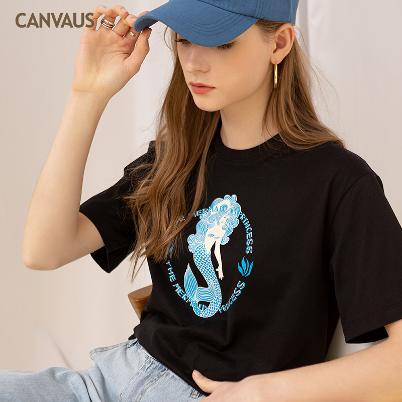 New Cartoon Printed Round-Neck Short-Sleeved T-Shirt