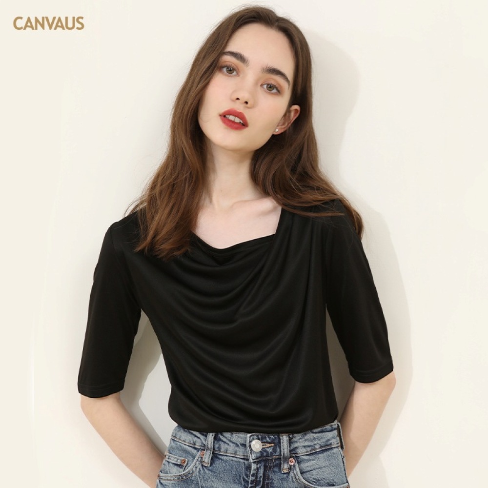 New Irregular Collar Short-Sleeved T-Shirt