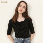 New Irregular Collar Short-Sleeved T-Shirt