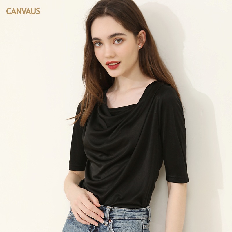 New Irregular Collar Short-Sleeved T-Shirt