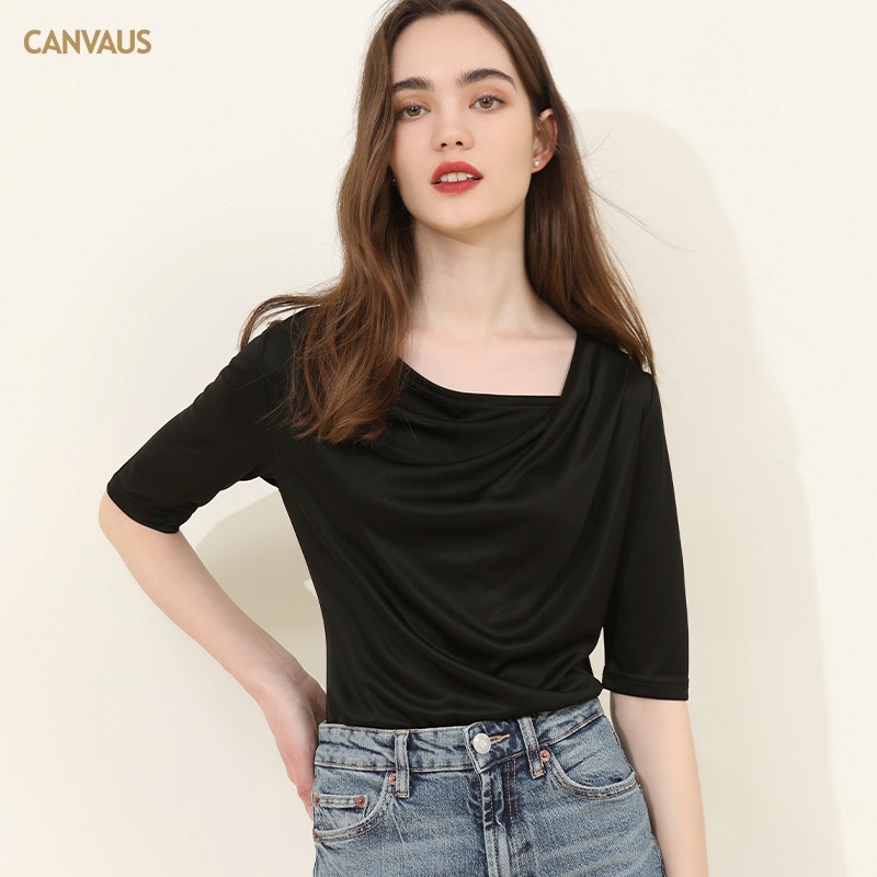 New Irregular Collar Short-Sleeved T-Shirt