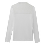 New Semi-High Neck Patchwork Long-Sleeved Lace Base Shirt T-Shirt