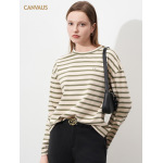 New Striped Long-Sleeved T-Shirt for Women's Wear