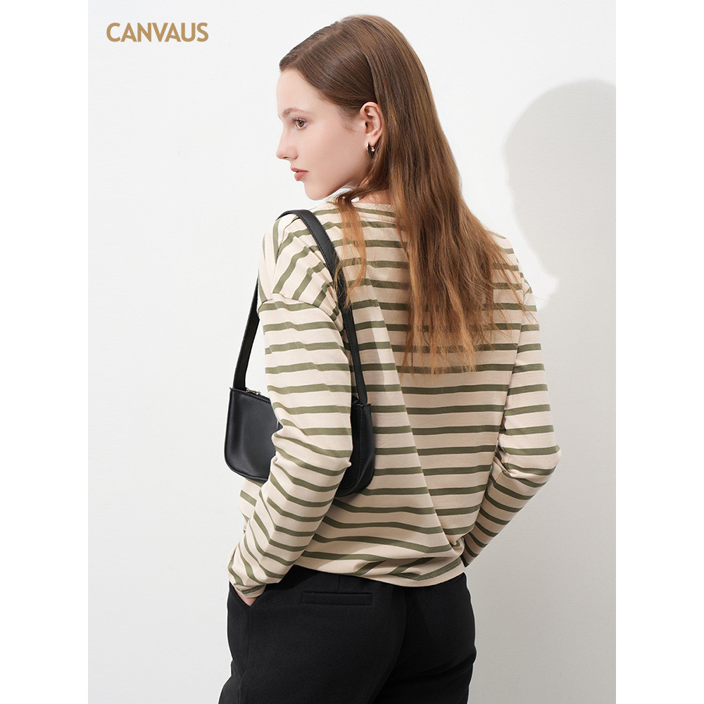 New Striped Long-Sleeved T-Shirt for Women's Wear