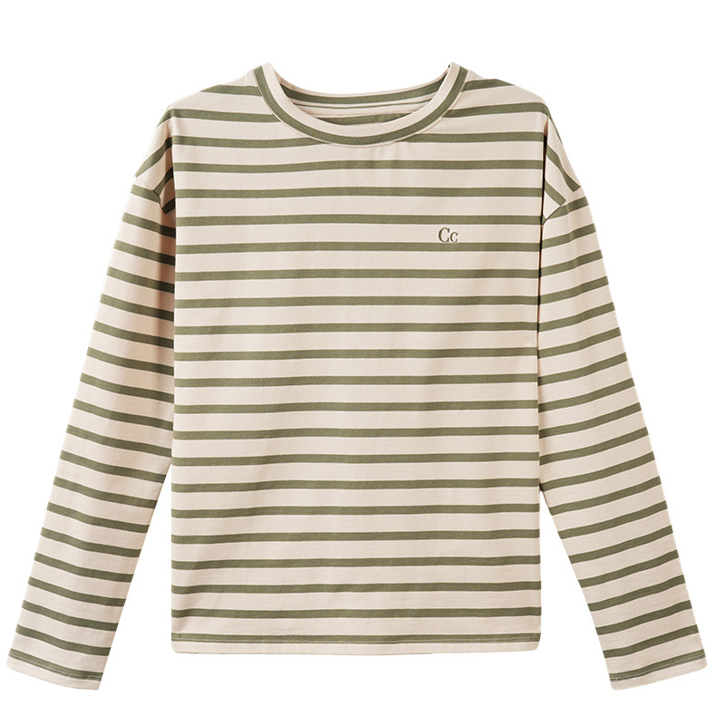 New Striped Long-Sleeved T-Shirt for Women's Wear