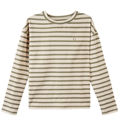New Striped Long-Sleeved T-Shirt for Women's Wear 01
