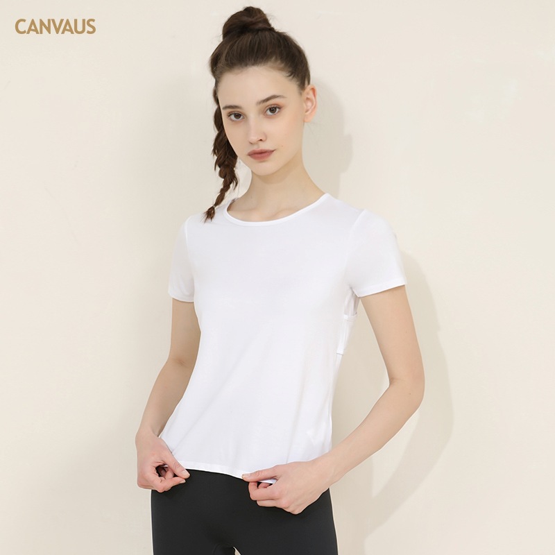 New Women's Modal Hollowed-Out Round-Neck Short-Sleeved T-Shirt