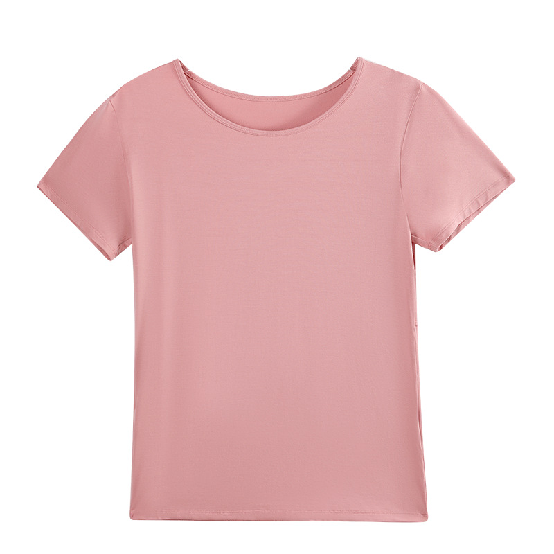 New Women's Modal Hollowed-Out Round-Neck Short-Sleeved T-Shirt