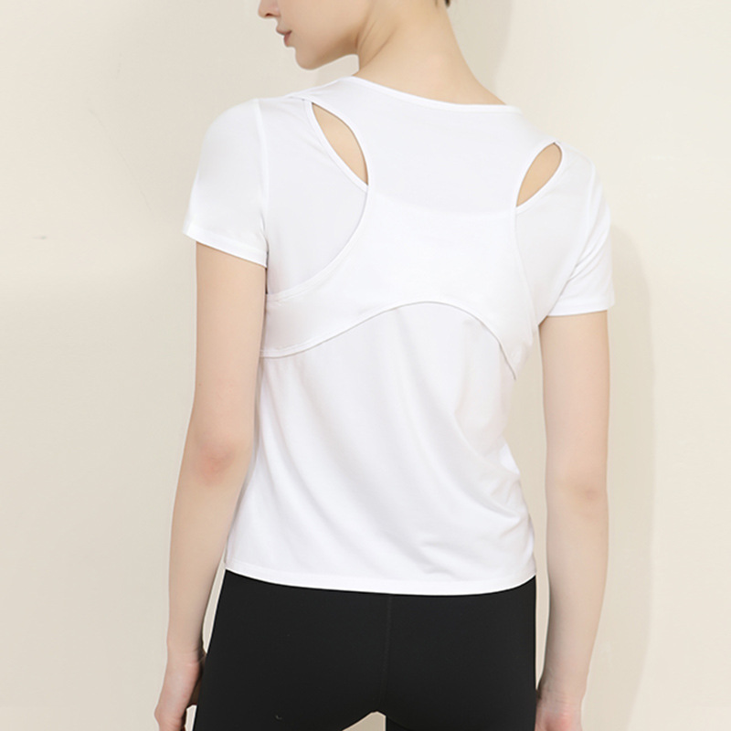 New Women's Modal Hollowed-Out Round-Neck Short-Sleeved T-Shirt