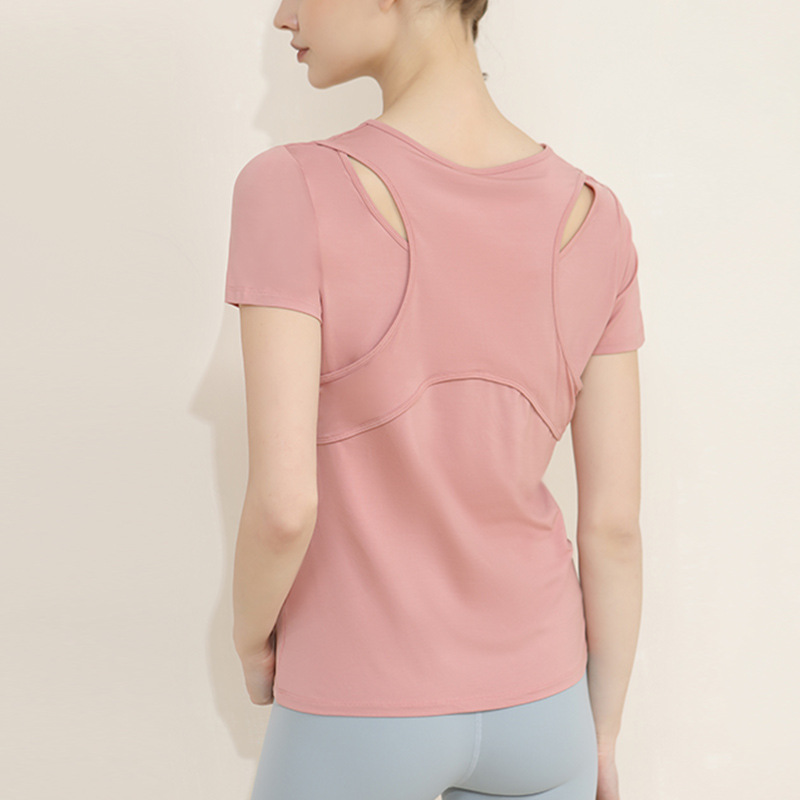 New Women's Modal Hollowed-Out Round-Neck Short-Sleeved T-Shirt