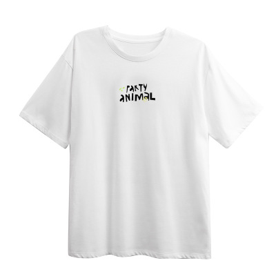 Pure Cotton Short-Sleeved T-Shirt with Stylish Letter Patterns 01