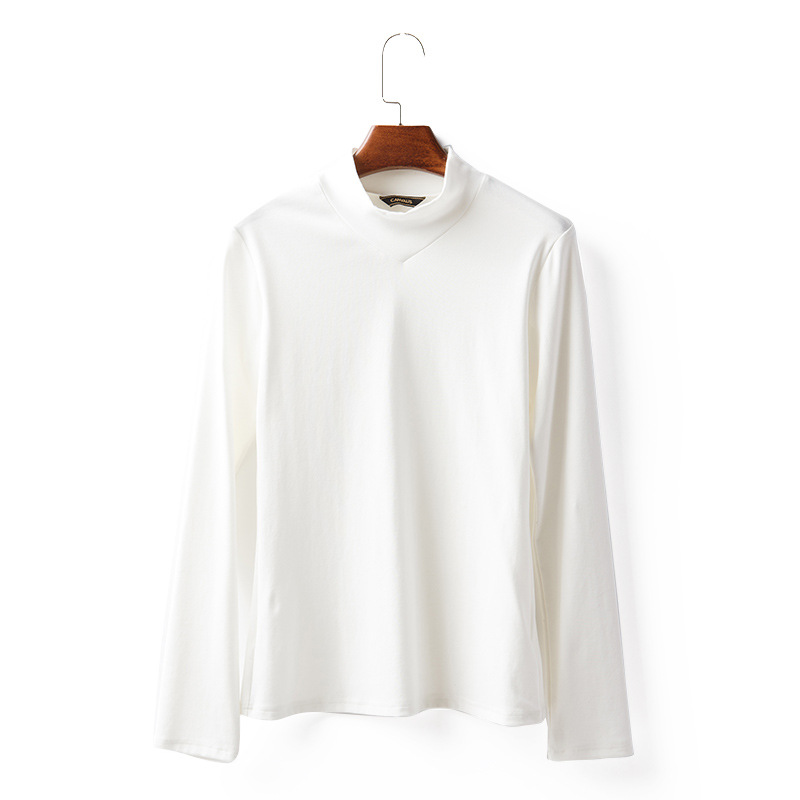 Solid-Color Long-Sleeved Cotton Versatile T-Shirt