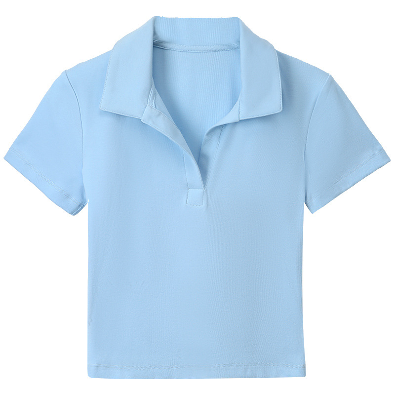 Sweet and Hot Girl Polo Neck Short-Sleeved T-Shirt
