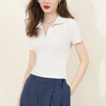 Sweet and Hot Girl Polo Neck Short-Sleeved T-Shirt