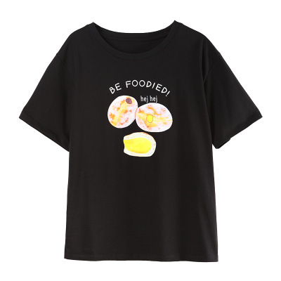 Women's Printed Cartoon Round-Neck Short-Sleeved T-Shirt 01