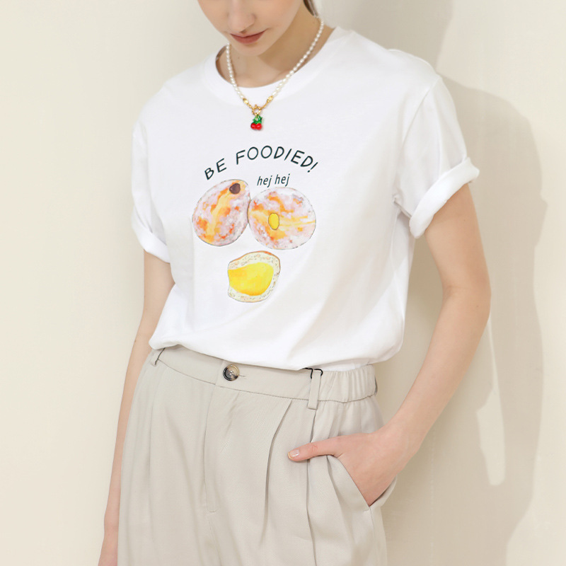 Women's Printed Cartoon Round-Neck Short-Sleeved T-Shirt