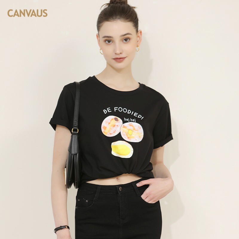 Women's Printed Cartoon Round-Neck Short-Sleeved T-Shirt