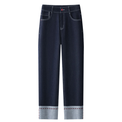 Cigarette Tube Jeans Women's Straight-Leg Capri Pants 01