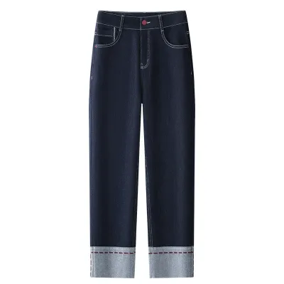 Cigarette Tube Jeans Women's Straight-Leg Capri Pants 01