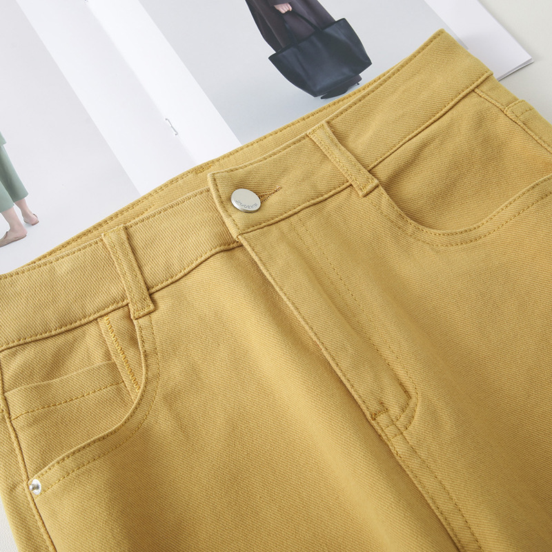 Cigarette Tube Jeans Women's Straight-Leg Capri Pants