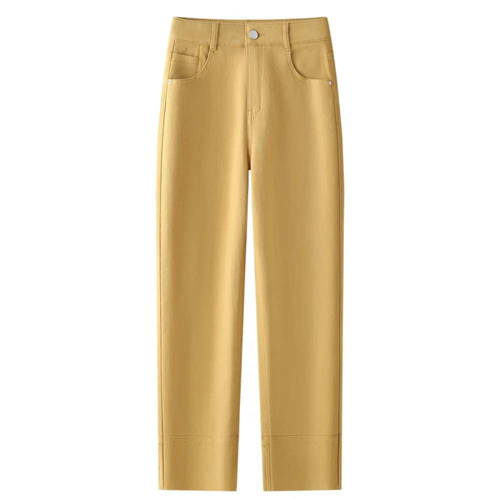 Cigarette Tube Jeans Women's Straight-Leg Capri Pants