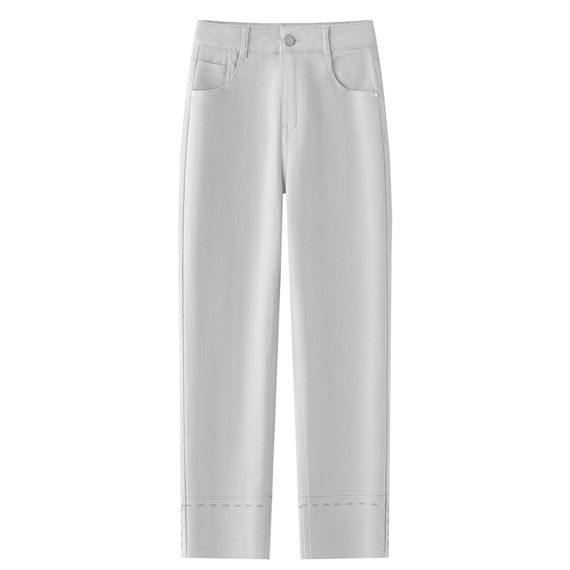 Cigarette Tube Jeans Women's Straight-Leg Capri Pants