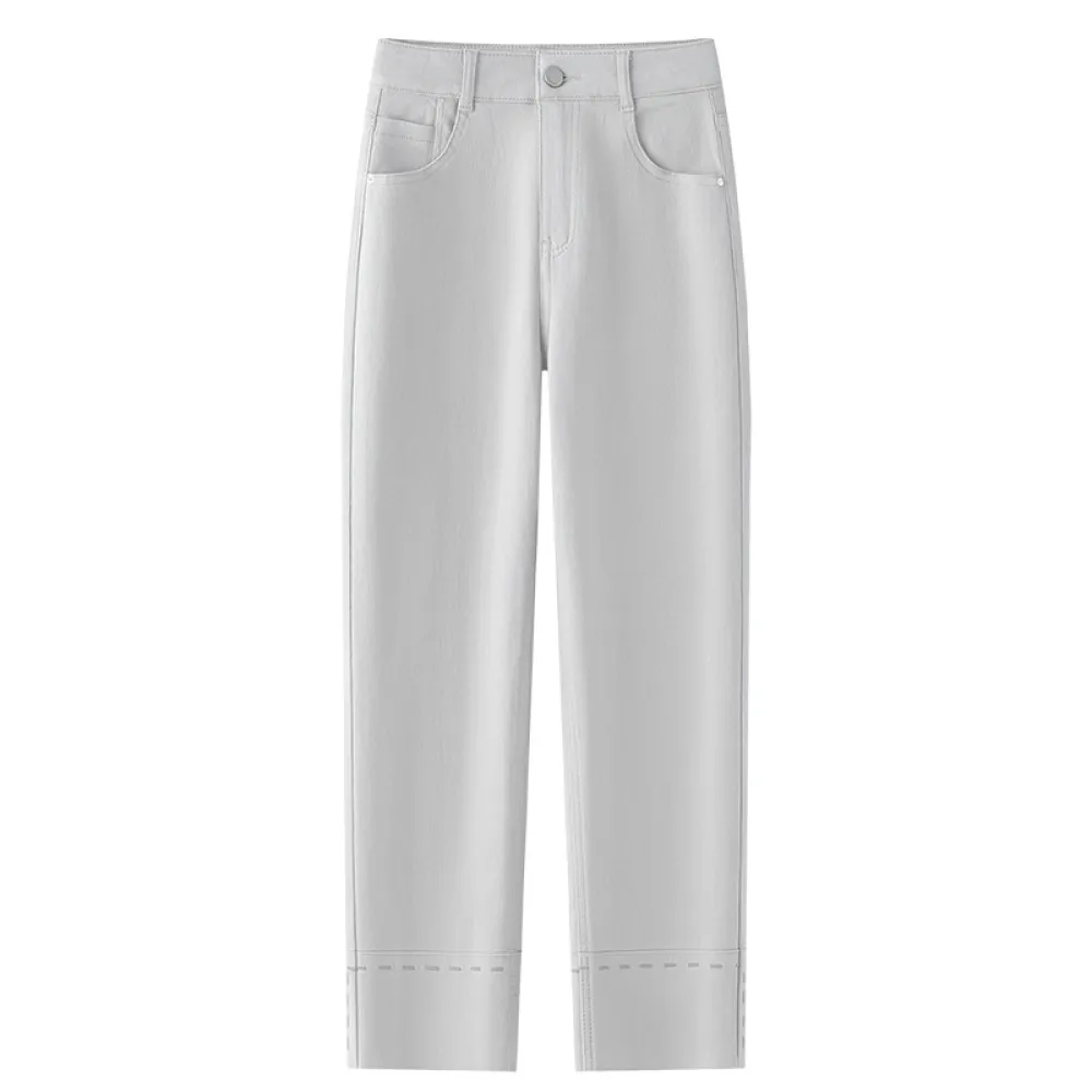 Cigarette Tube Jeans Women's Straight-Leg Capri Pants