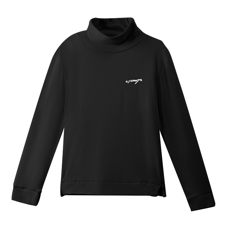 German Velvet Warm Loose Letter High-Neck Long-Sleeved Top