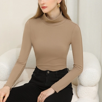 High-Neck Double-Sided Velvet Warm Long-Sleeved Inner T-Shirt 02