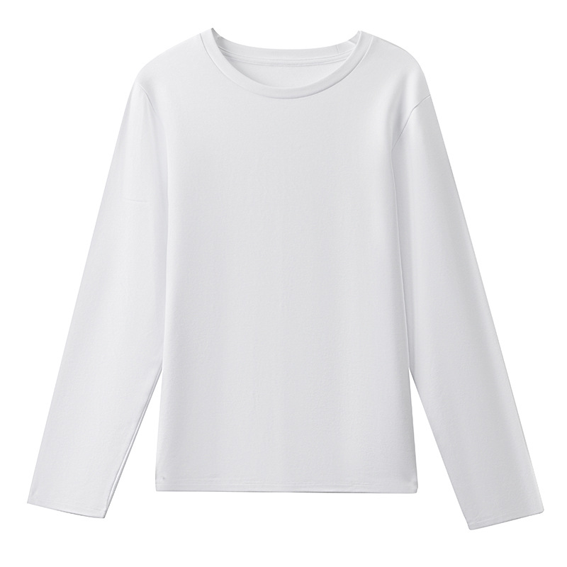Loose Korean-Style Versatile Cotton Round-Neck Long-Sleeved T-Shirt