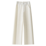 Off-White Washed Thin Short Straight-Leg Pants for Women