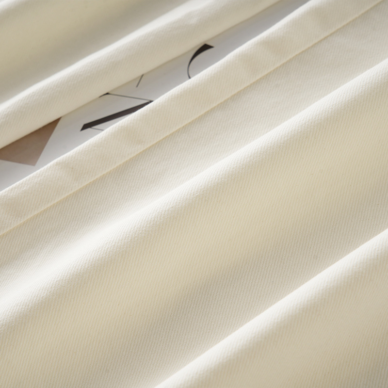 Off-White Washed Thin Short Straight-Leg Pants for Women