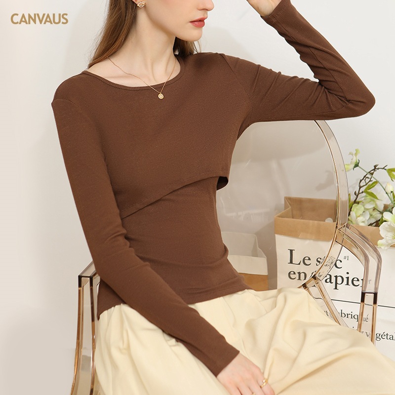 Short Long-Sleeved Base Shirt for Women's T-Shirt