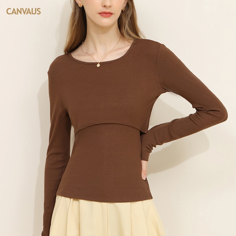 Short Long-Sleeved Base Shirt for Women's T-Shirt